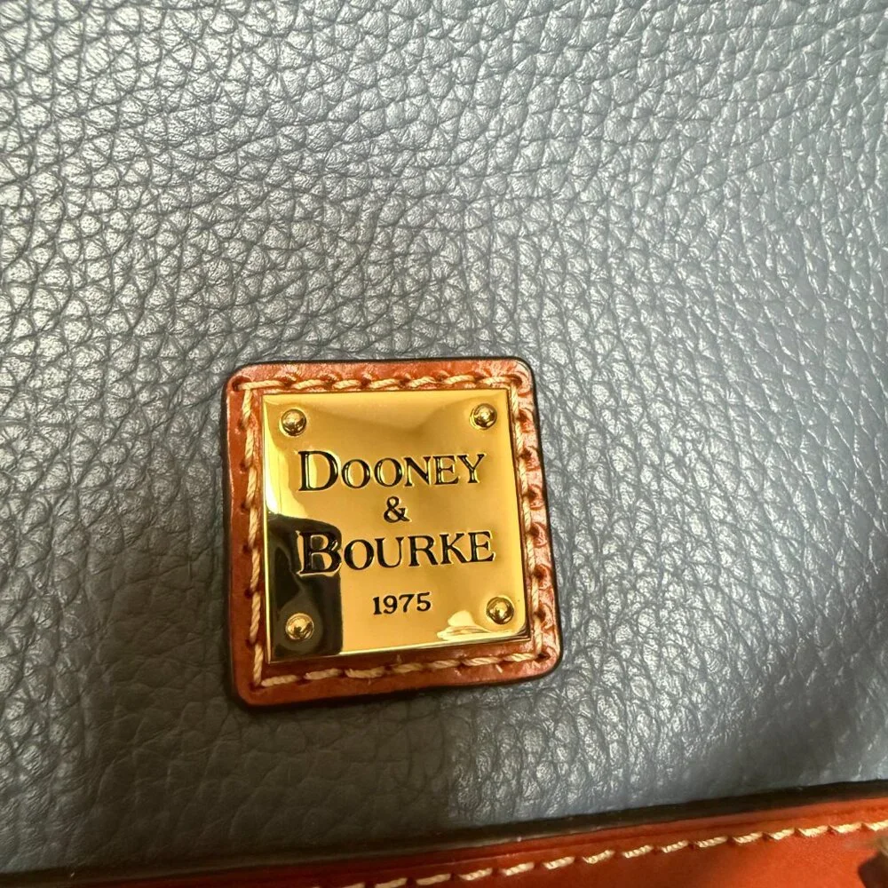 Dooney & Bourke pebble grain zip zip leather satchel crossbody blue